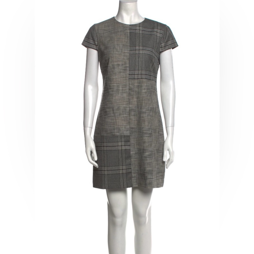 Alice + Olivia Gray and Black Plaid Dress